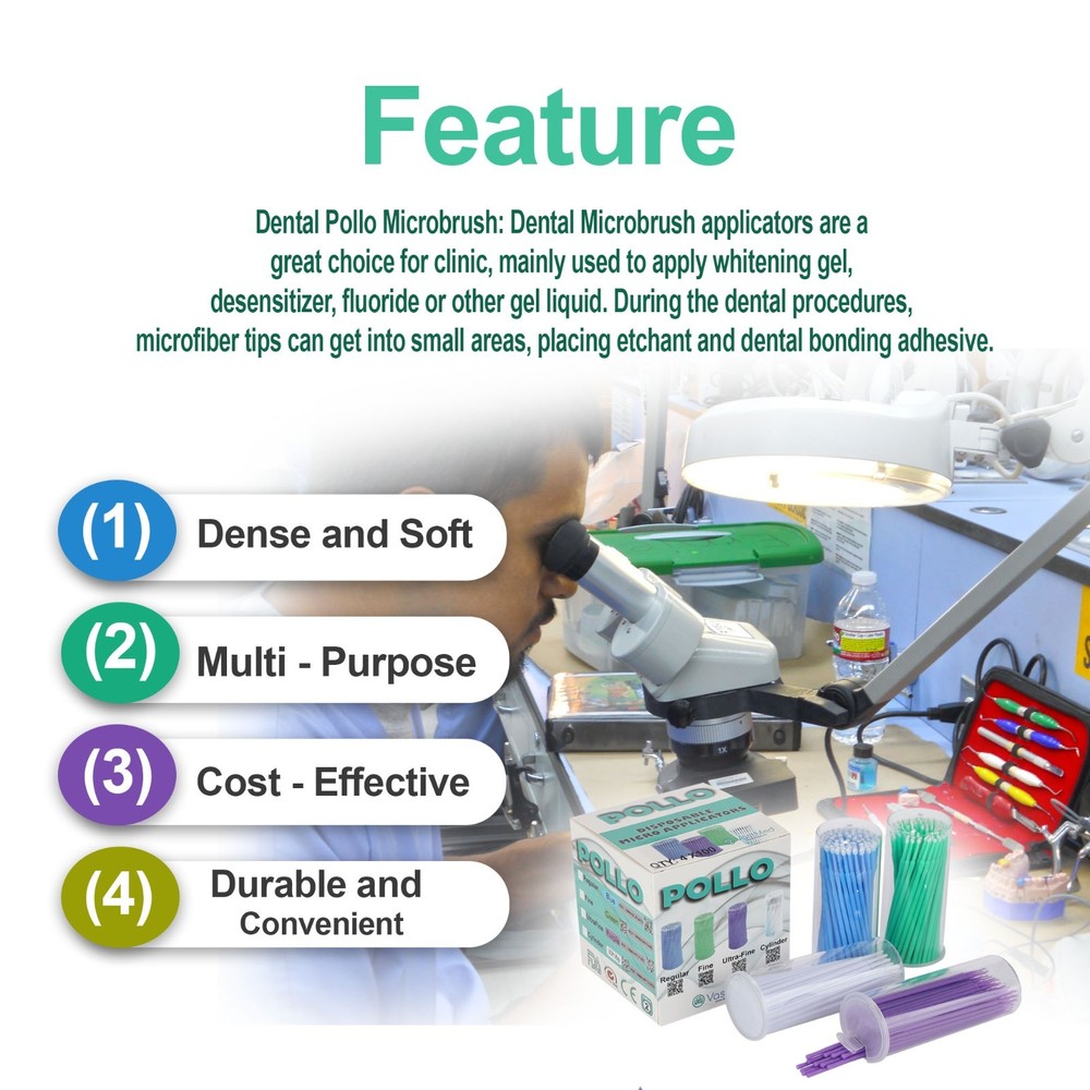 Dental Micro Applicator Brushes, Disposable by Vastmed