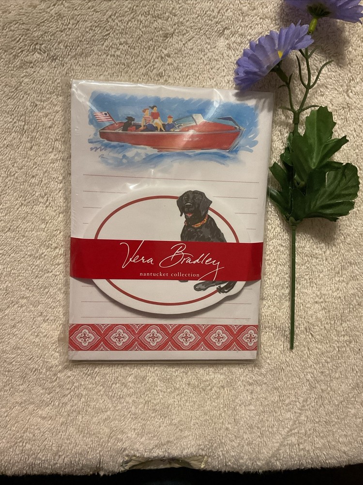 Vera Bradley Nantucket Red Note Pad Set New