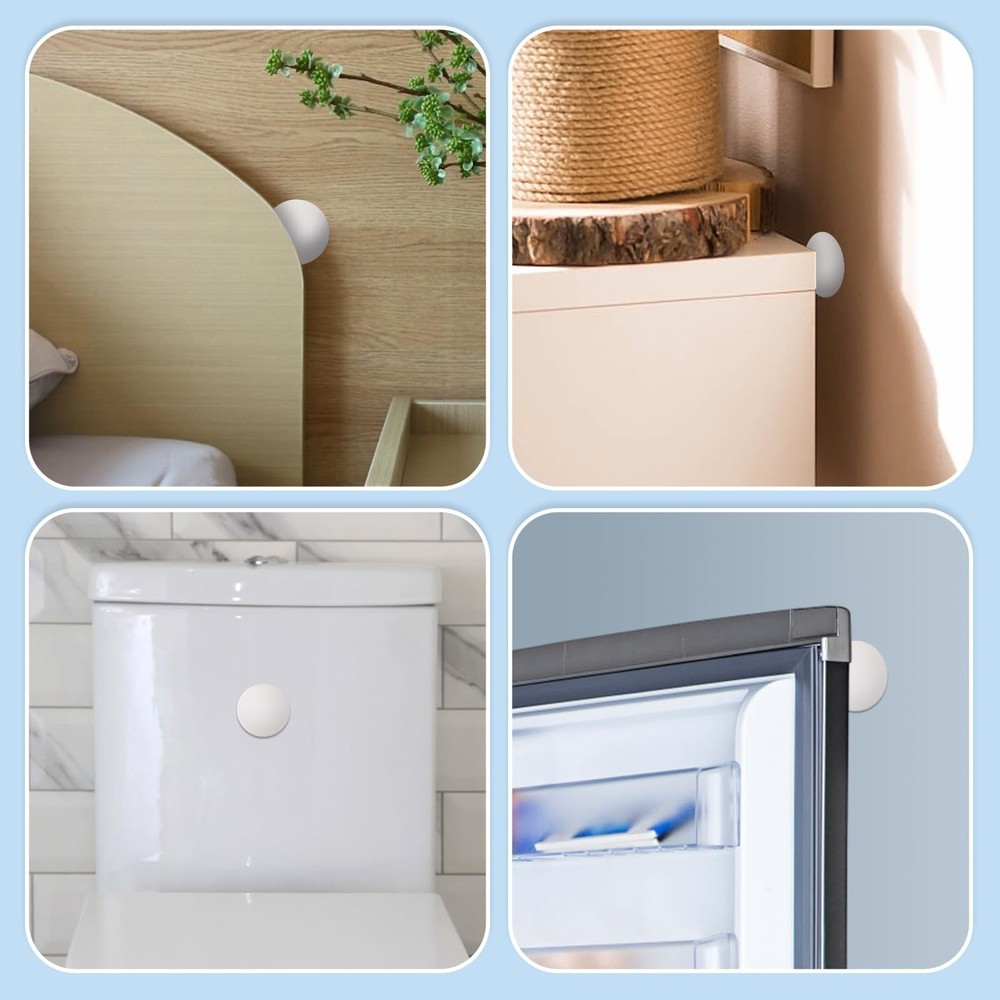 Door Stopper Wall Protector, 12PCS Door Knob Stoppers Wall Protector with Str...