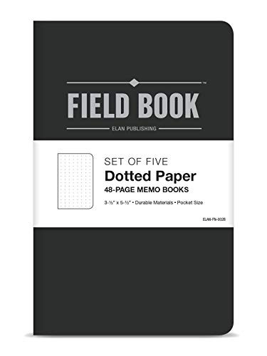 Field Notebook/Pocket Journal - 3.5"x5.5" - Black - Dot Graph Memo Book -