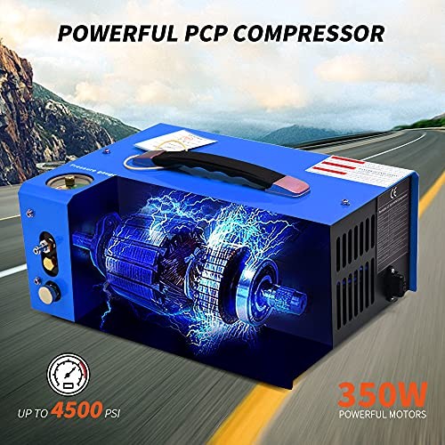 TOAUTO A2 PCP Air Compressor, Auto-Stop, Portable Compressor Blue