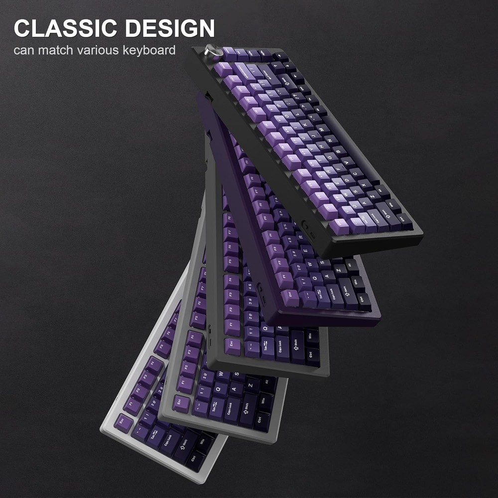 Womier PBT keycaps,Gradient Purple Custom keycaps 60 Gradient