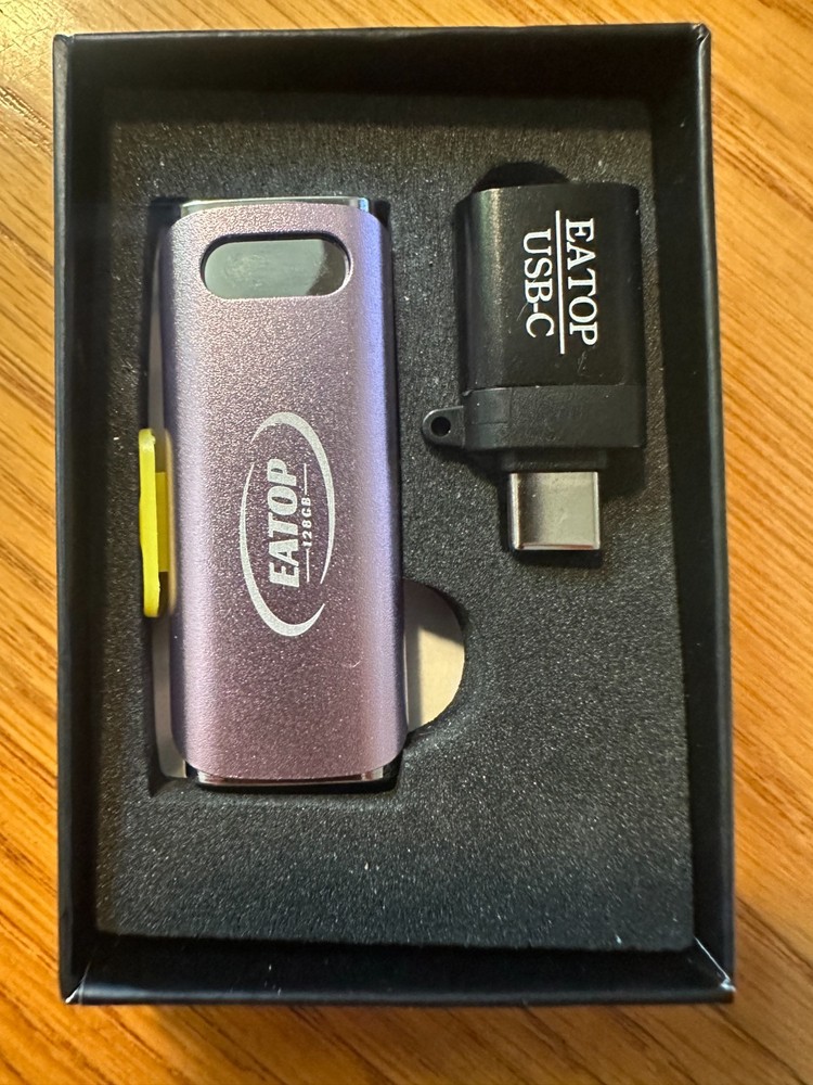 EATOP 128GB USB Flash Drive USB/PC, iPhone, Android, Purple