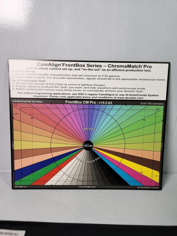 DSC Labs CamAlign FrontBox Series Calibration Chart Chroma Match Pro 15.5 A3