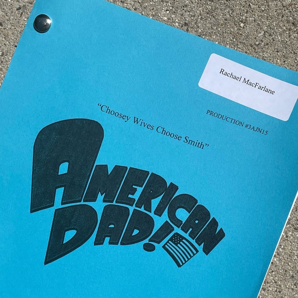 American Dad Rachael Macfarlane Hayley Smith Production Used Table Draft Script