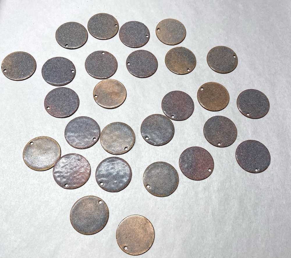 27 Pcs. Copper Blanks, Stampings -Medium Round Pendant shape-backed
