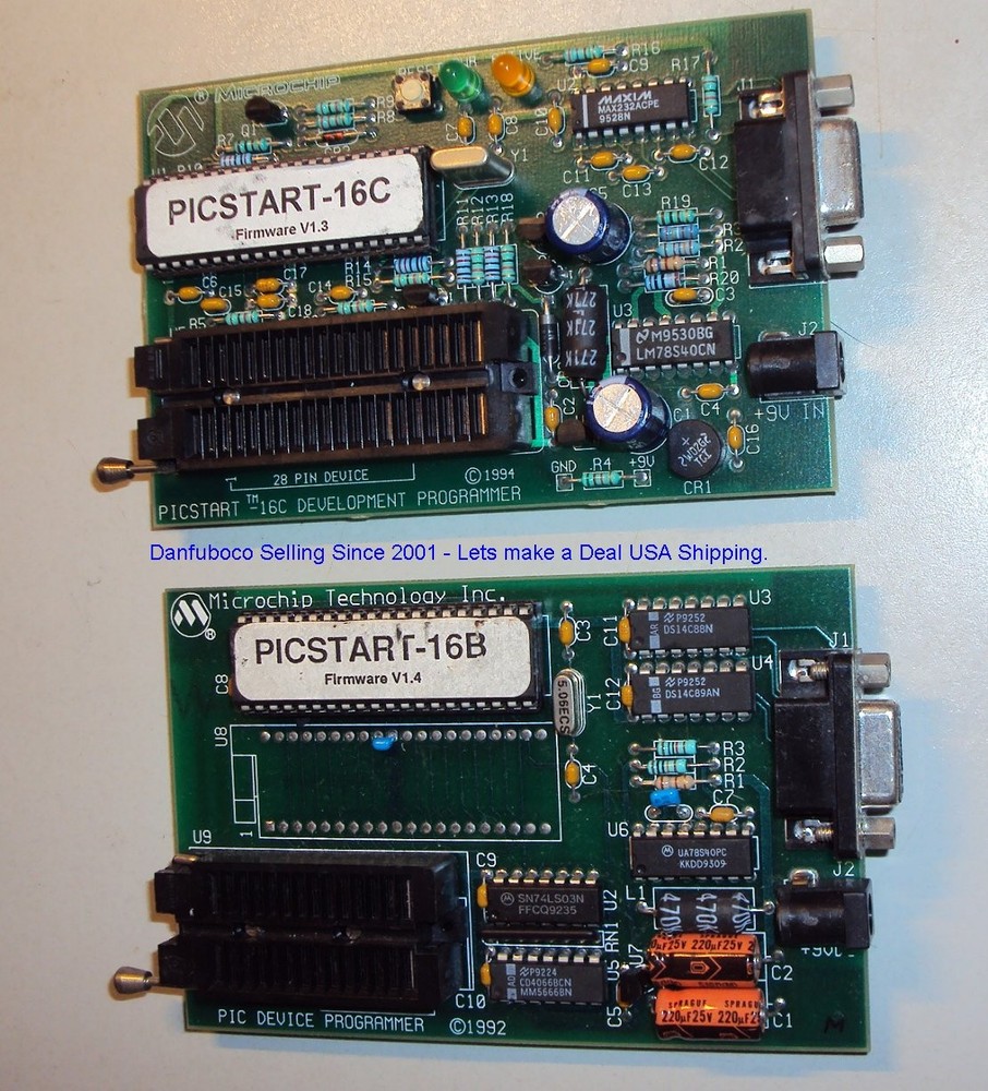 MicroChip PICSTART - 16B V1.4 and PICSTART - 16C V 1.3 programmers Used