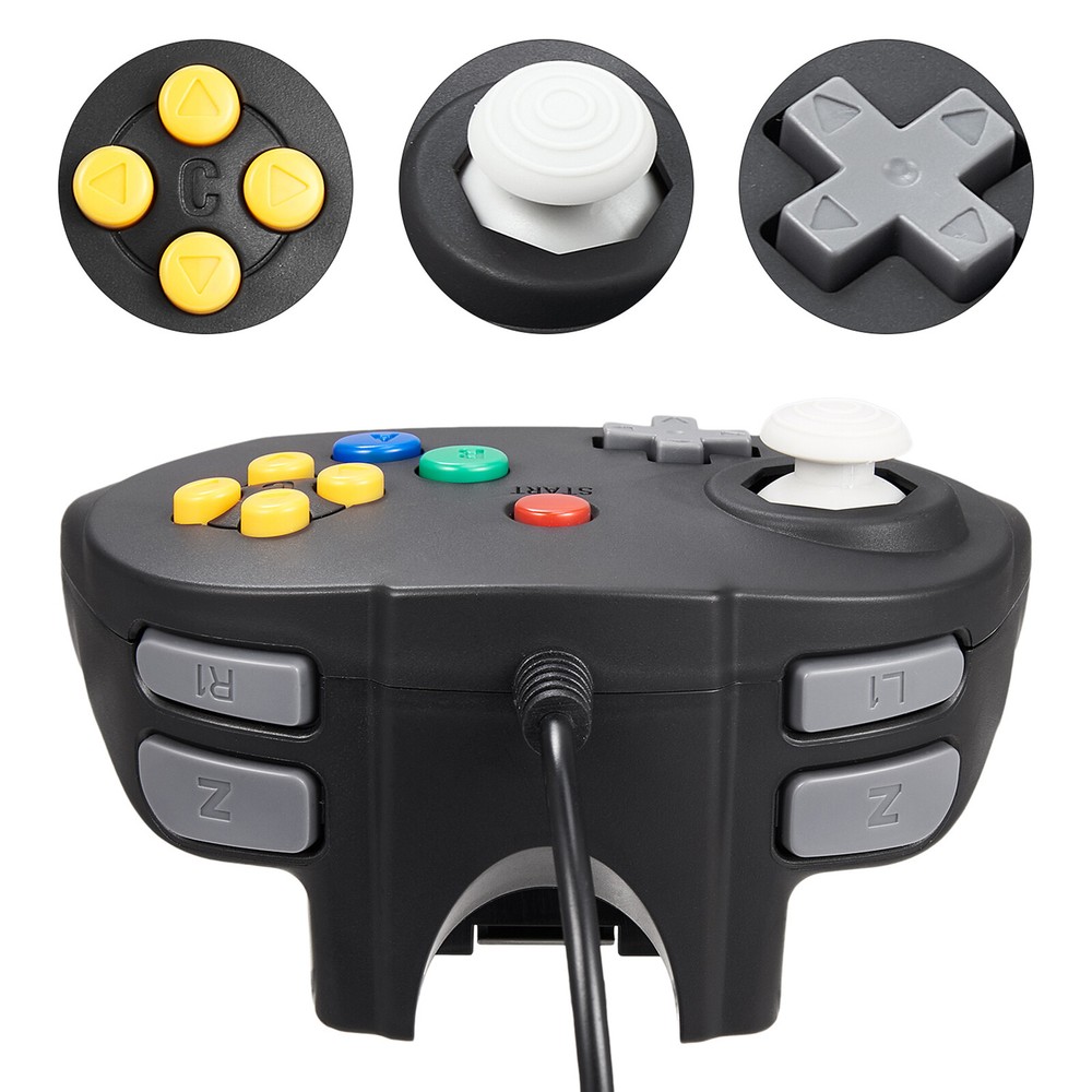 Classic Retro 64 N64 Classic Wired USB Controller Gamepads for PC Mac Raspberry