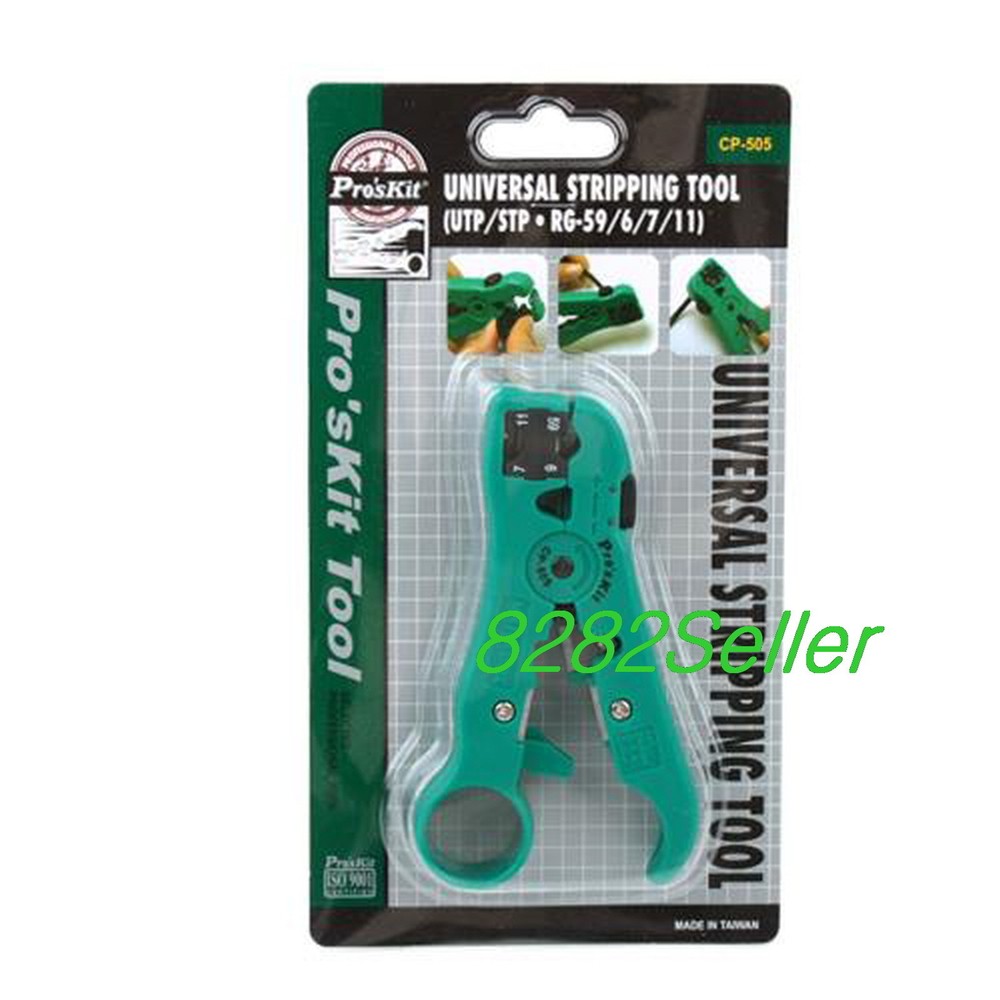 Proskit CP-505 Universal Stripping Tool (UTP/STP、RG-59/6/7/11) cutter function
