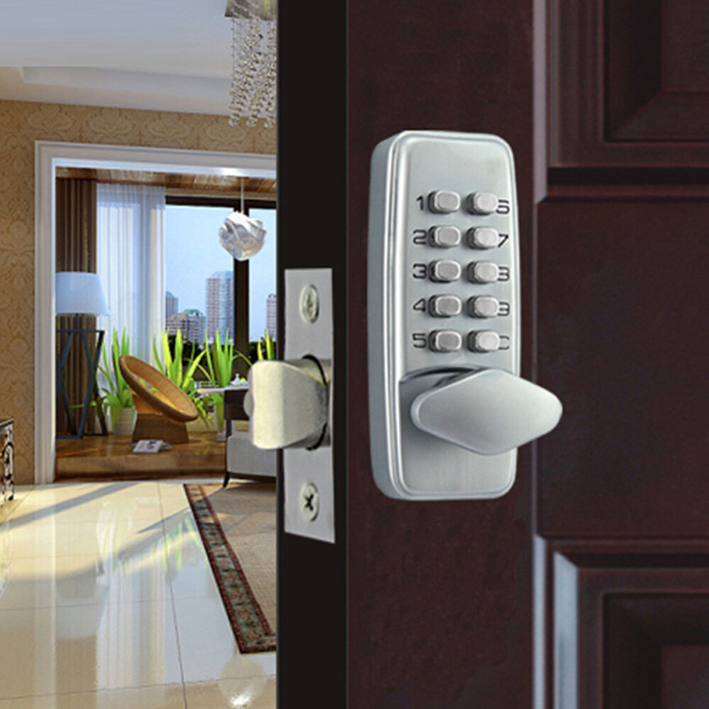 Mechanical Door Lock Keyless Knob Keypad Digital Password Security Combination