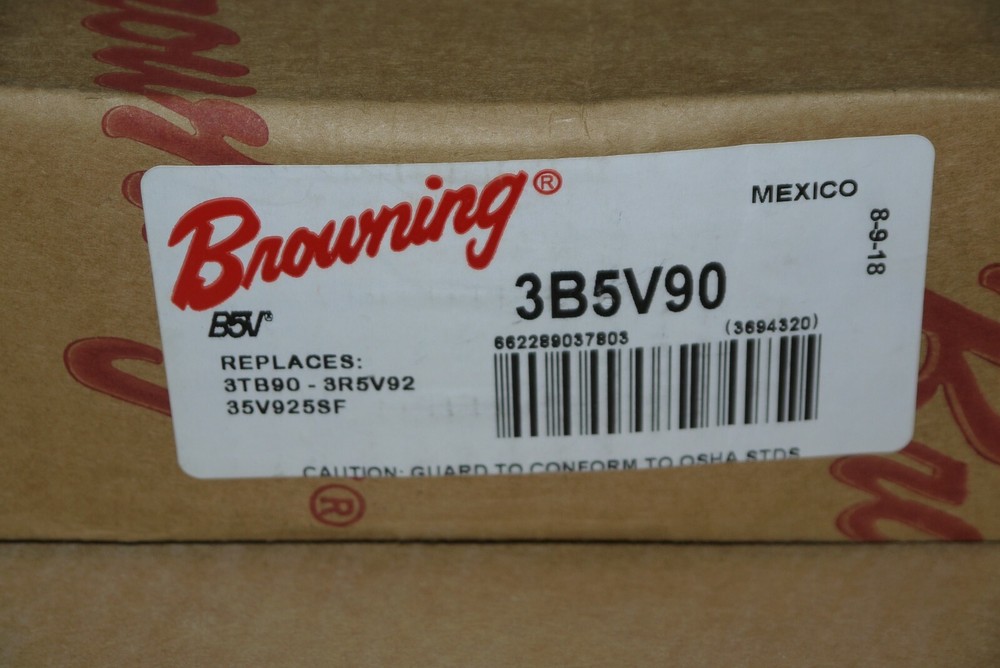 BROWNING 3B5V90 FIXED PITCH PULLEY SPLIT TAPER SHEAVE NEW