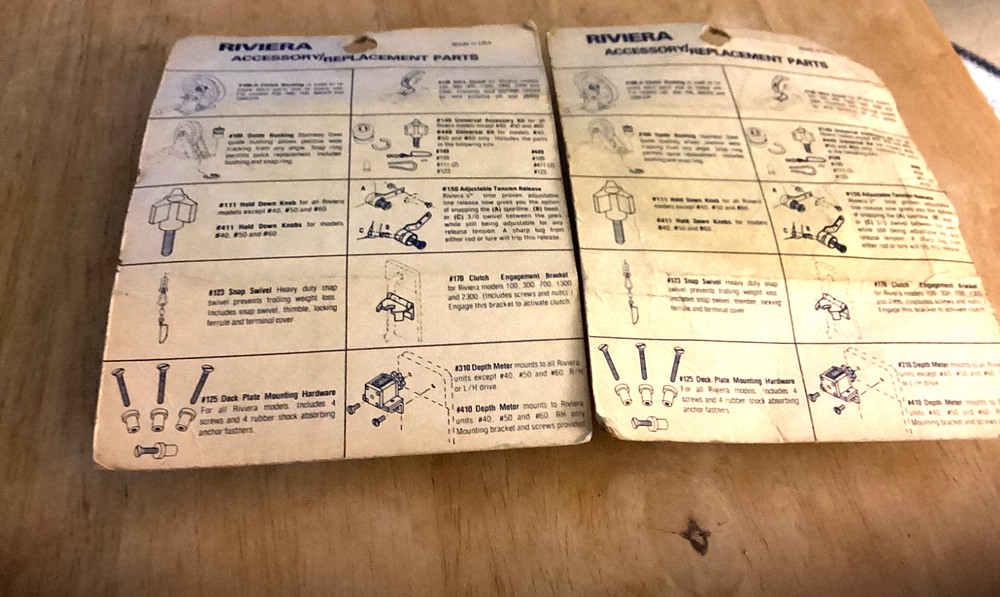 TWO (2) Riviera Deep Troller Deck Plate Mounting Hardware #125 in Packages