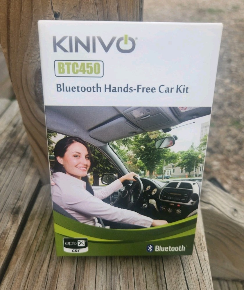 Kinivo BTC450 Bluetooth Car Kit (Hands-Free, AUX Bluetooth Adapter)