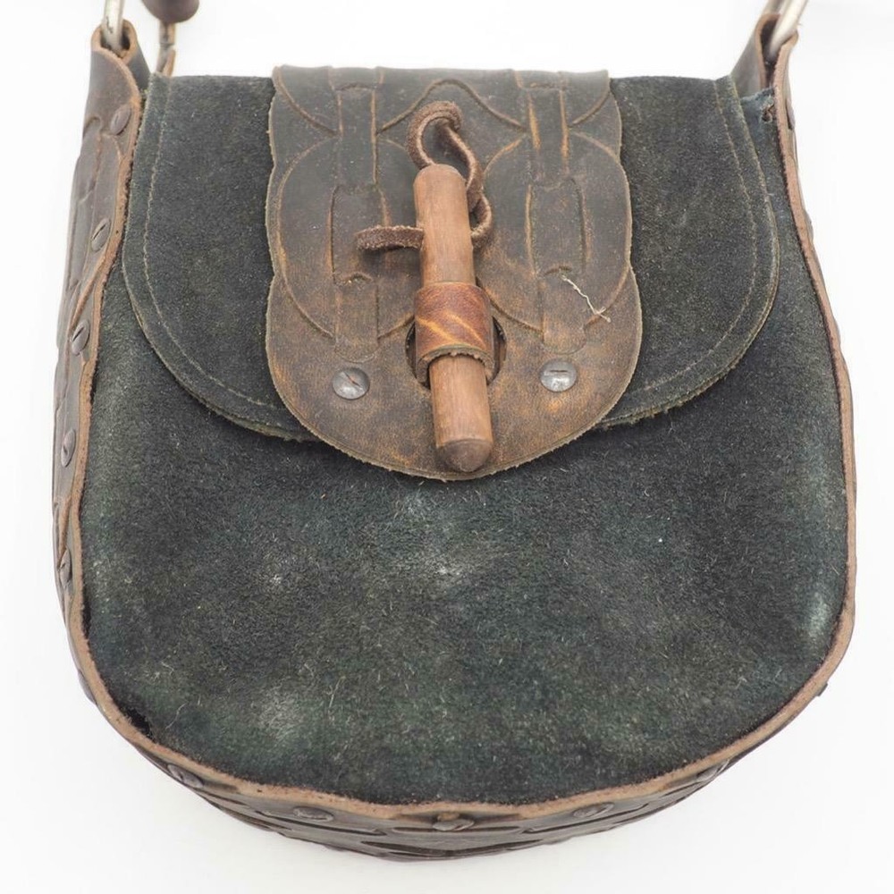 Hand Tooled Design Leather Suede Purse