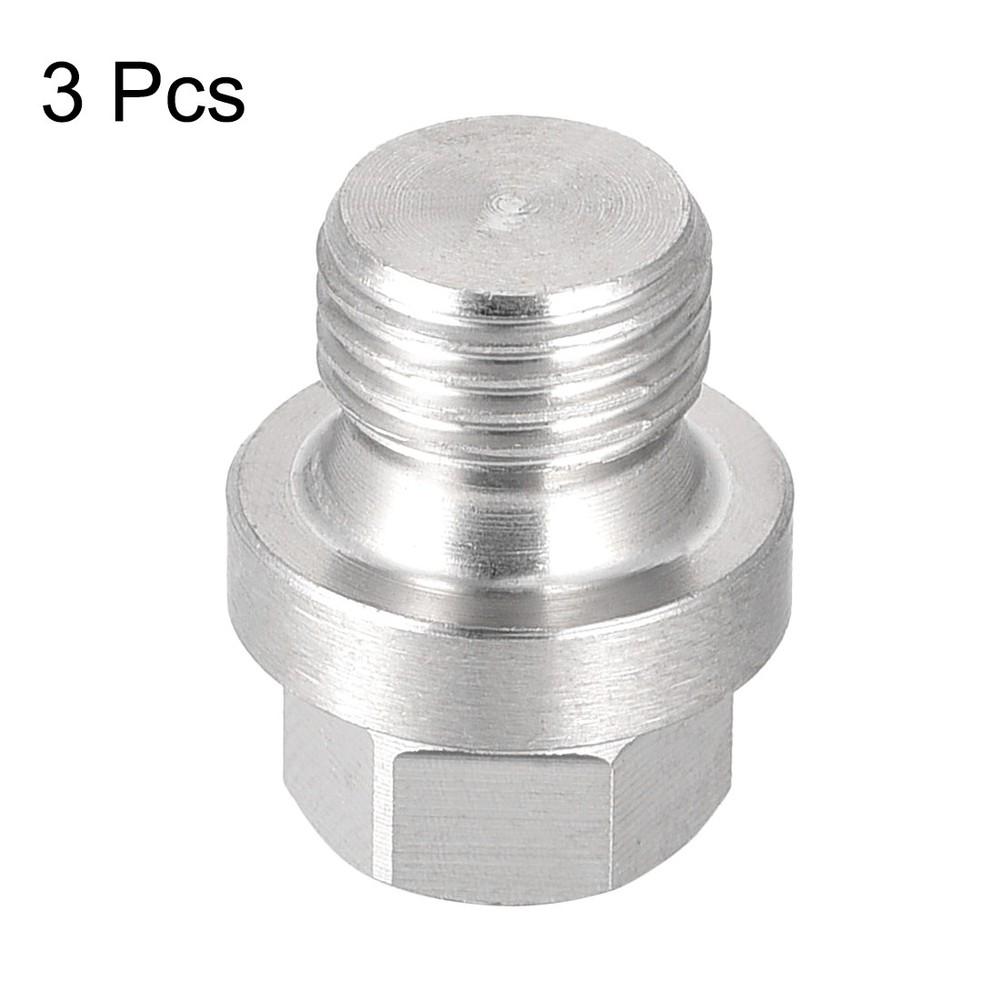 M10 x 1 Male Hex Head Plug 304 Stainless Steel Solid Thread Pipe Fitting 3Pcs
