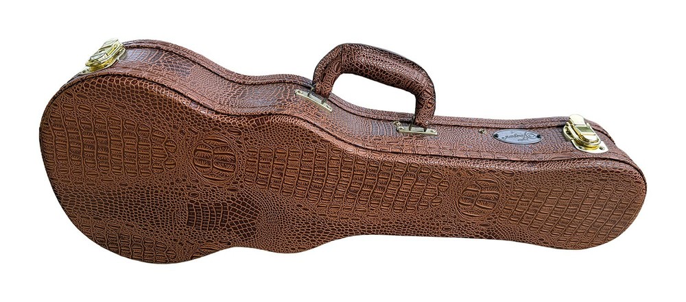 Vineyard Soprano Ukulele Hard Shell Case -  Leather-like textured pattern