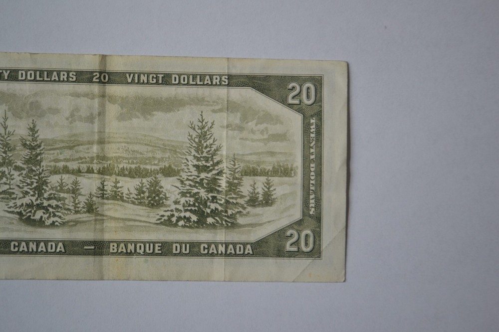 Canada 1954 $20 Twenty Dollar Bill Circulated