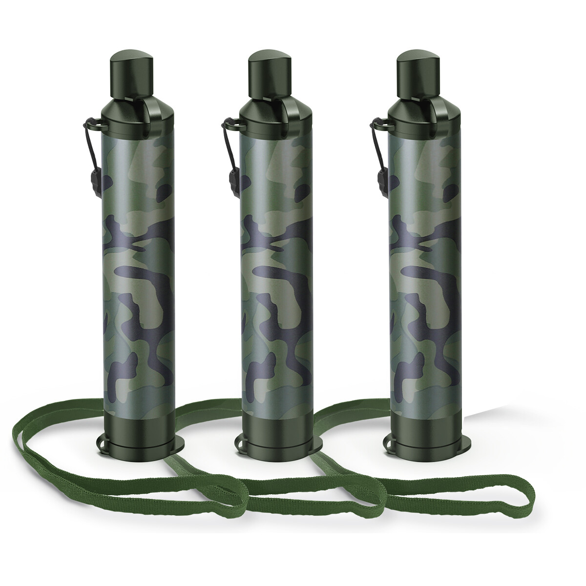 3xPortable Water Filter Straw Personal Water Purifier w/Carry Case Emergency Kit