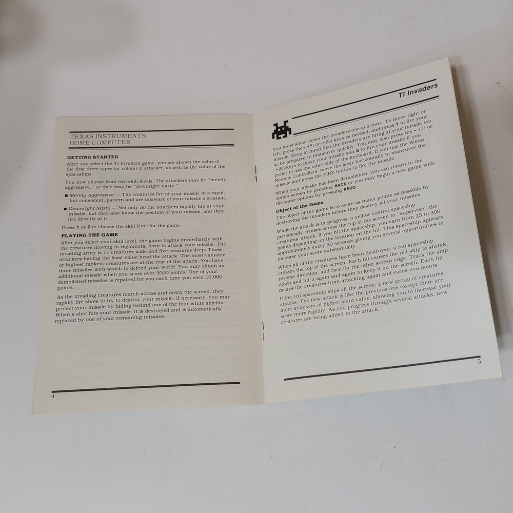 TI Invaders Texas Instruments Home Computer Reference Guide 1981