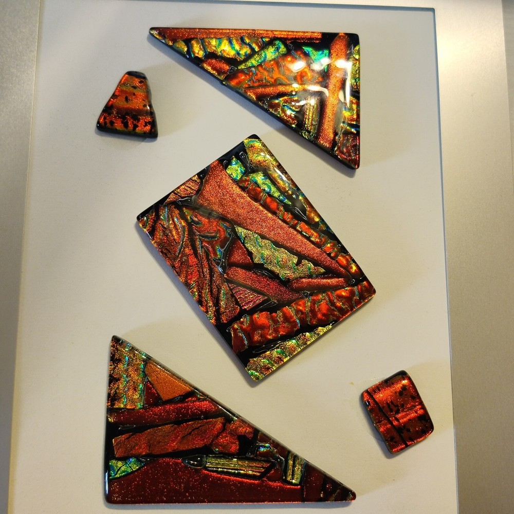 Multicolor Ammolite On Mat For Framing Wall Art