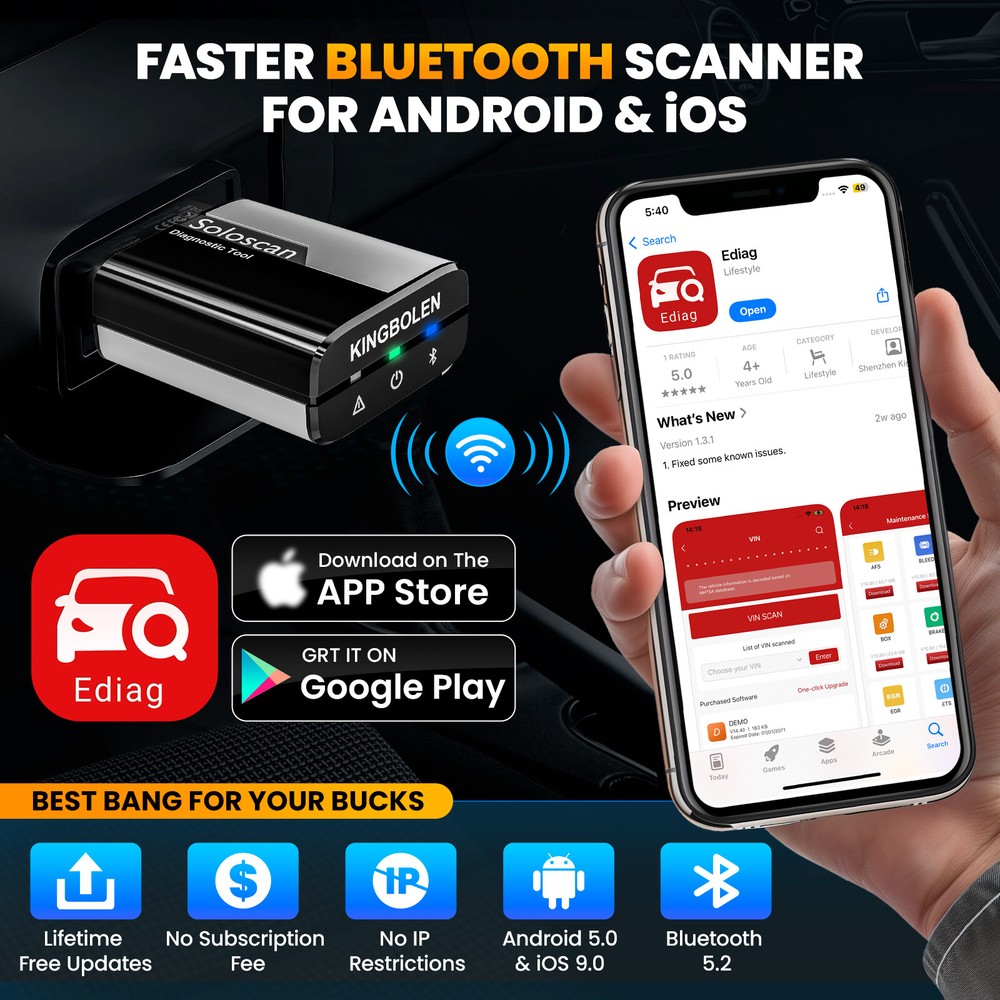 Kingbolen Soloscan For Landrover Scanner OBD2 Car Diagnostic ECU Coding Tool