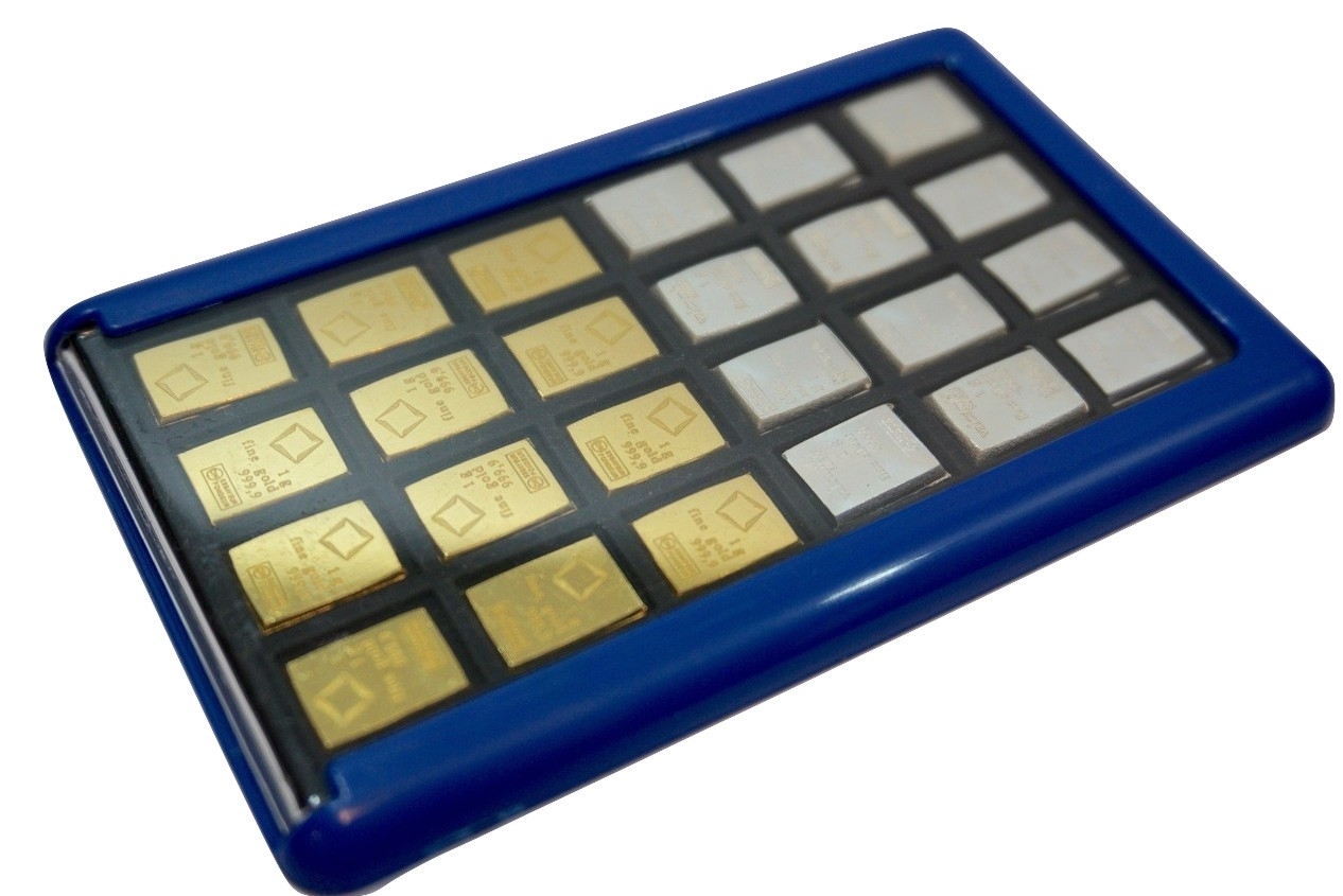 Empty Element Card Holds Silver Platinum Palladium Gold 1g Bullion Bars Valcambi