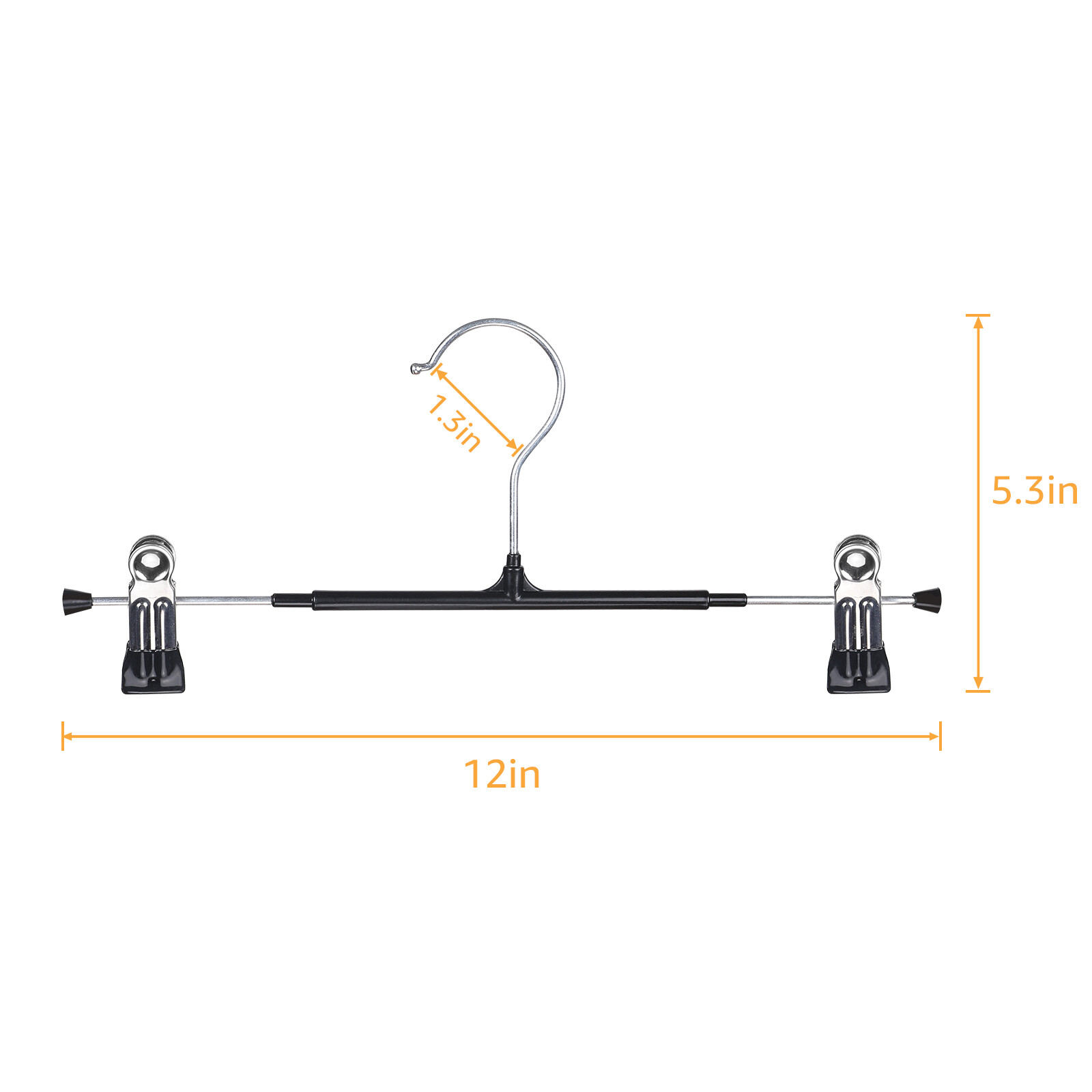 40Pcs Pants Hangers w/ Non-Slip Clips For Trouser Jeans Clothes Shorts Universal