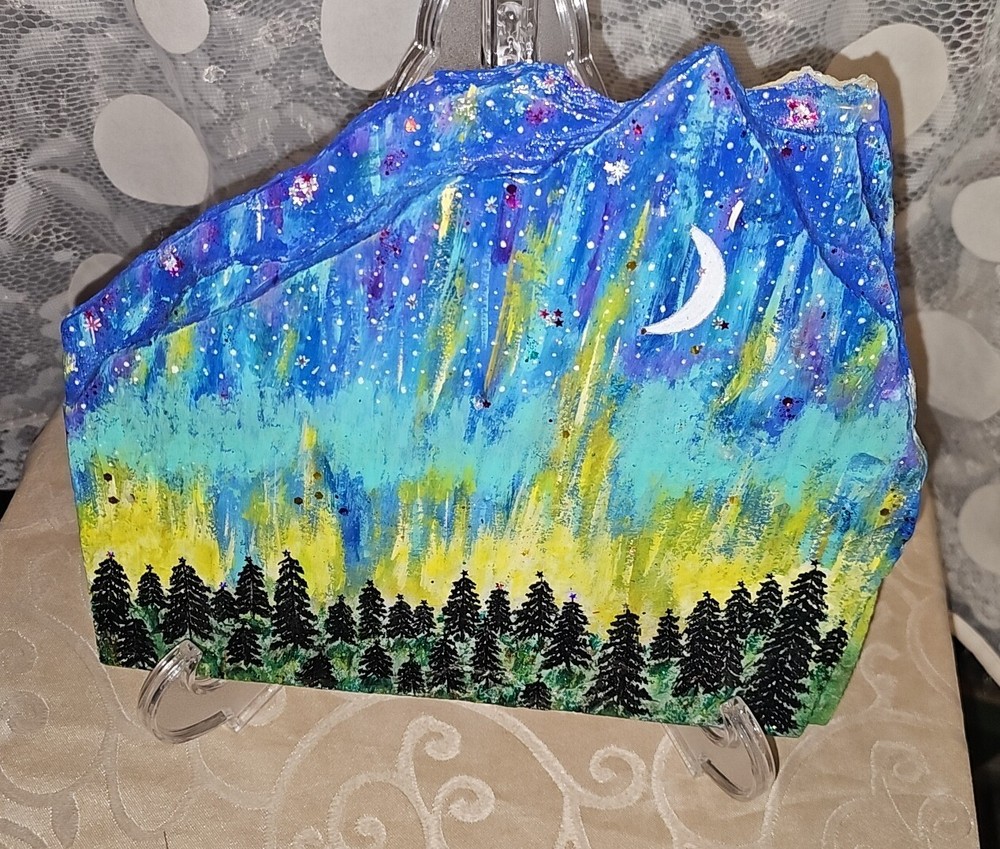 Northern Lights Handpainted Slate