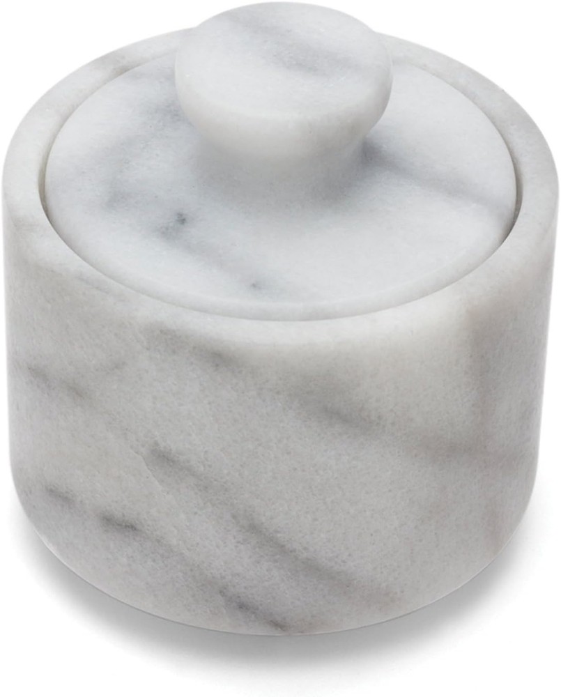Marble Salt Cellar, White 3" x 3"