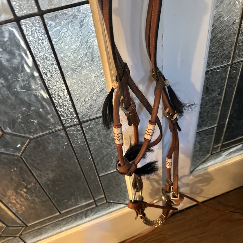 Bridle that combines side pull control with the action of a snaffle bit #R45