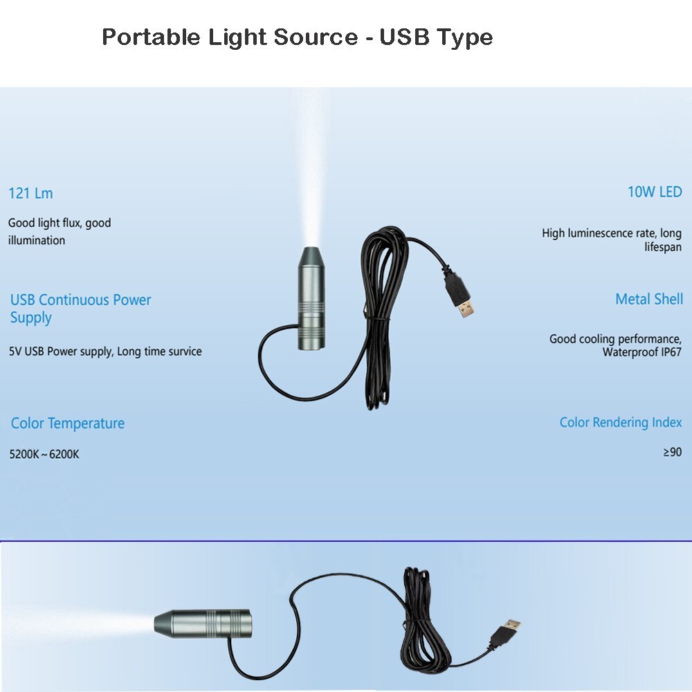 Portable 10W Mini LED Cold Light Source for ENT Endoscopes System-USB Type