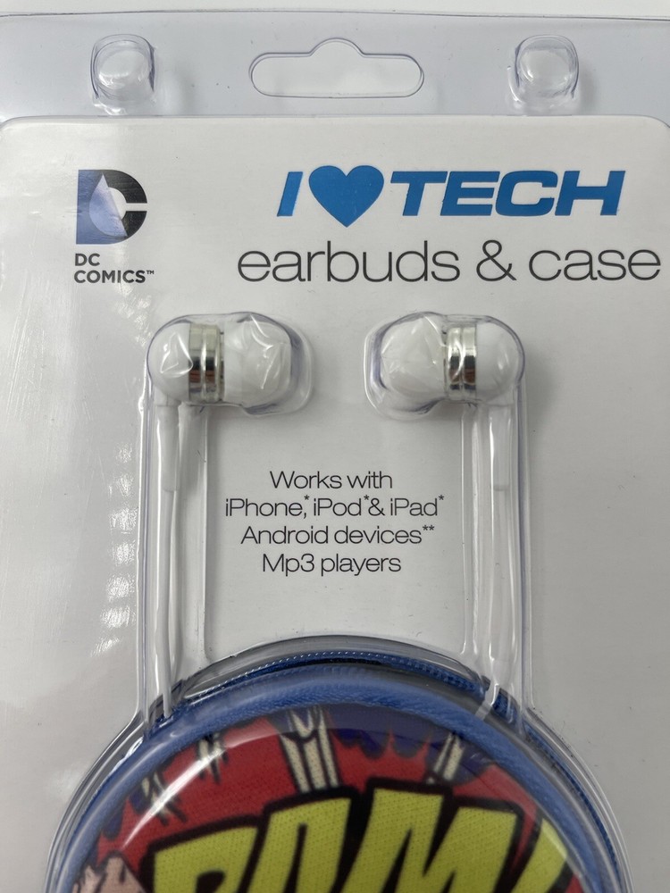 DC Comics Superman Earbuds & Case Flying Image BAM! Ipad Iphone Android