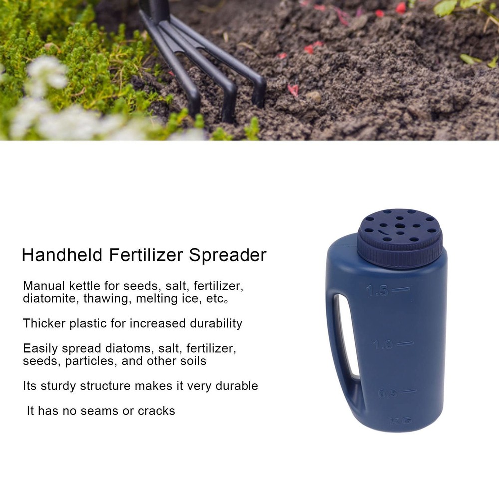 Handheld Fertilizer Spreader, Thick Plastic Material with Sturdy Structure, L...