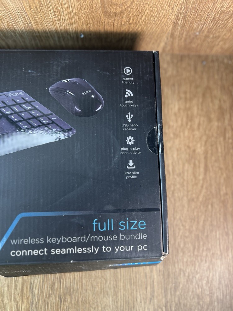 IHome Wireless Keyboard/Mouse Bundle for Windows 10 Bluetooth Black