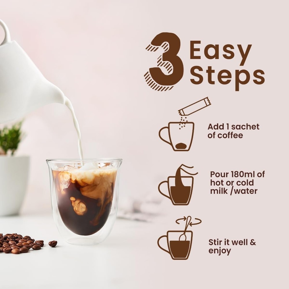 Bevzilla 48 Assorted Instant Coffee Sachets | 48x2Gm | Hot & Cold Brew Ready