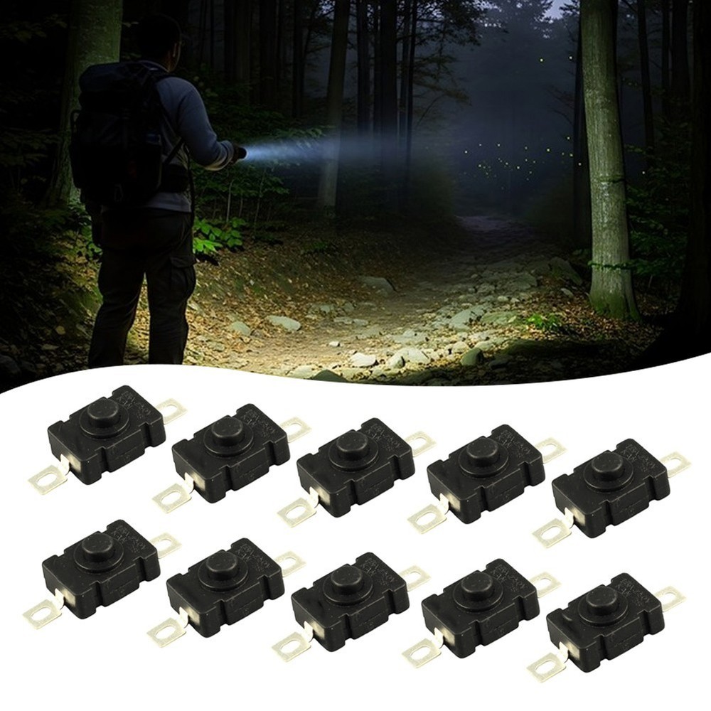 10pcs Replacement Flashlight Switch KAN28 1.5A250V Self Locking 18x12mm