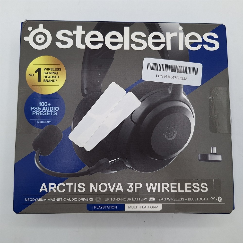 SteelSeries Arctis Nova 3P Wireless Multi-Platform Gaming Headset, Black