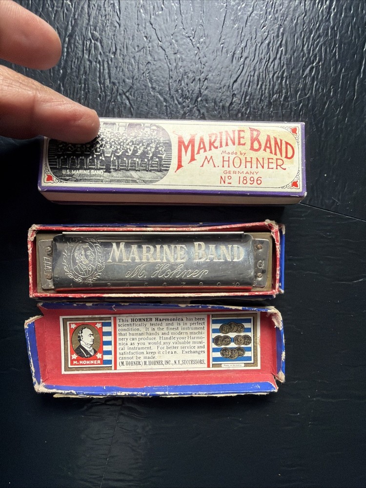 Pre-War Marine Band Harmonica, 2 Quantity