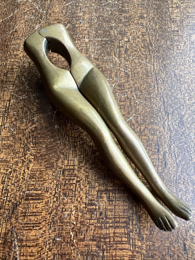 Antique Lady Legs Brass Nutcracker; Very Fine; Early?
