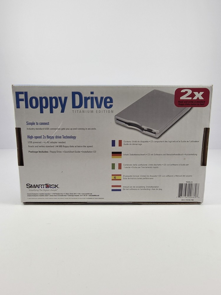 External USB Powered 2x Floppy Drive SmartDisk New