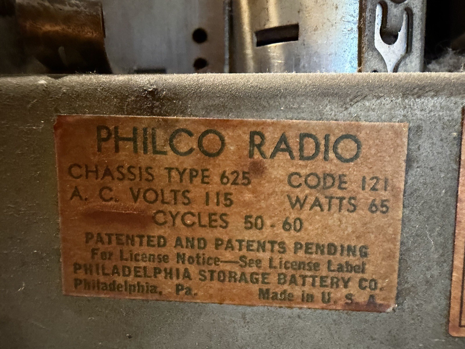 1936 PHILCO MODEL 625 Rare Wood Tombstone Radio Tested Turns On
