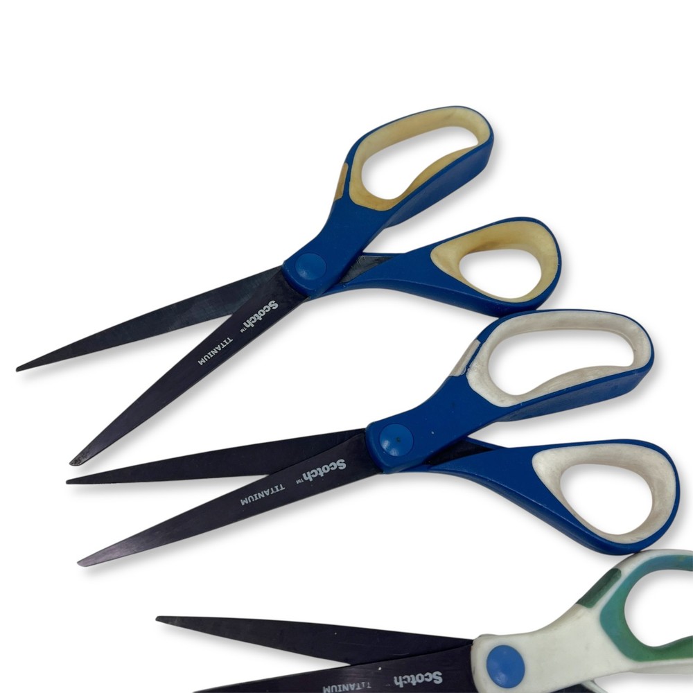Scotch Titanium Scissors Set, 8 Inch Precision Shears, 7 Pcs, Mixed Colors