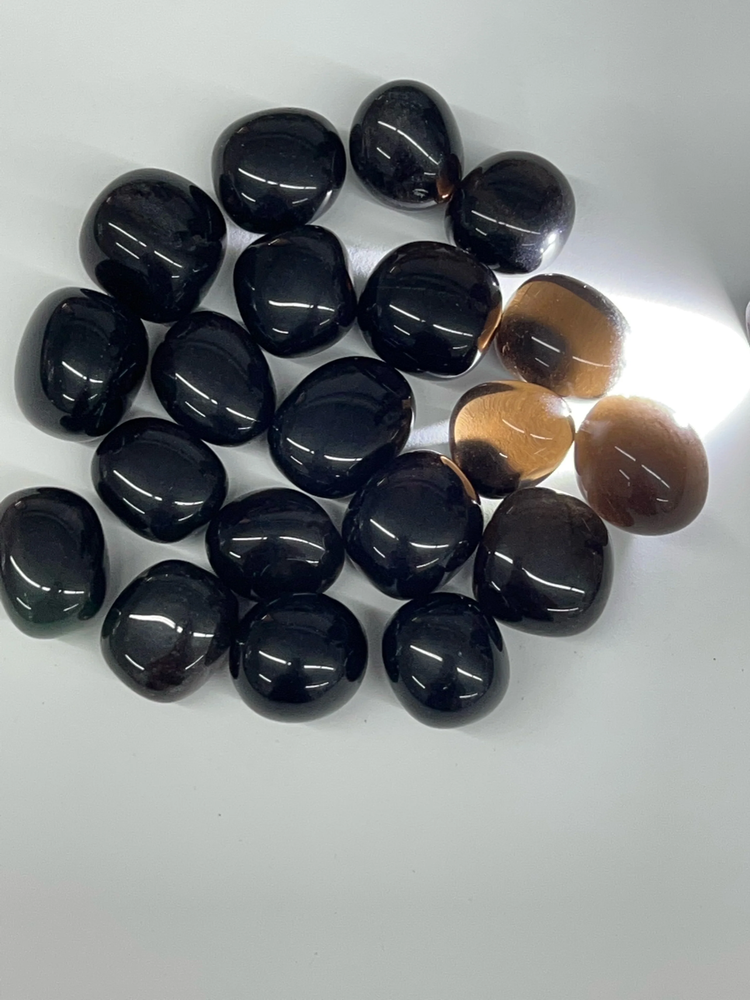 Three (3) Large Apache Tears High Quality Tumbled Stones - Tumbles