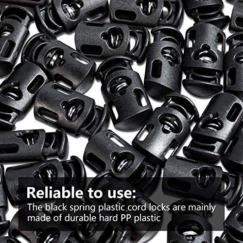 320 Pcs Plastic Cord Locks - Spring Stop Toggle Stoppers for Drawstrings, Shoela