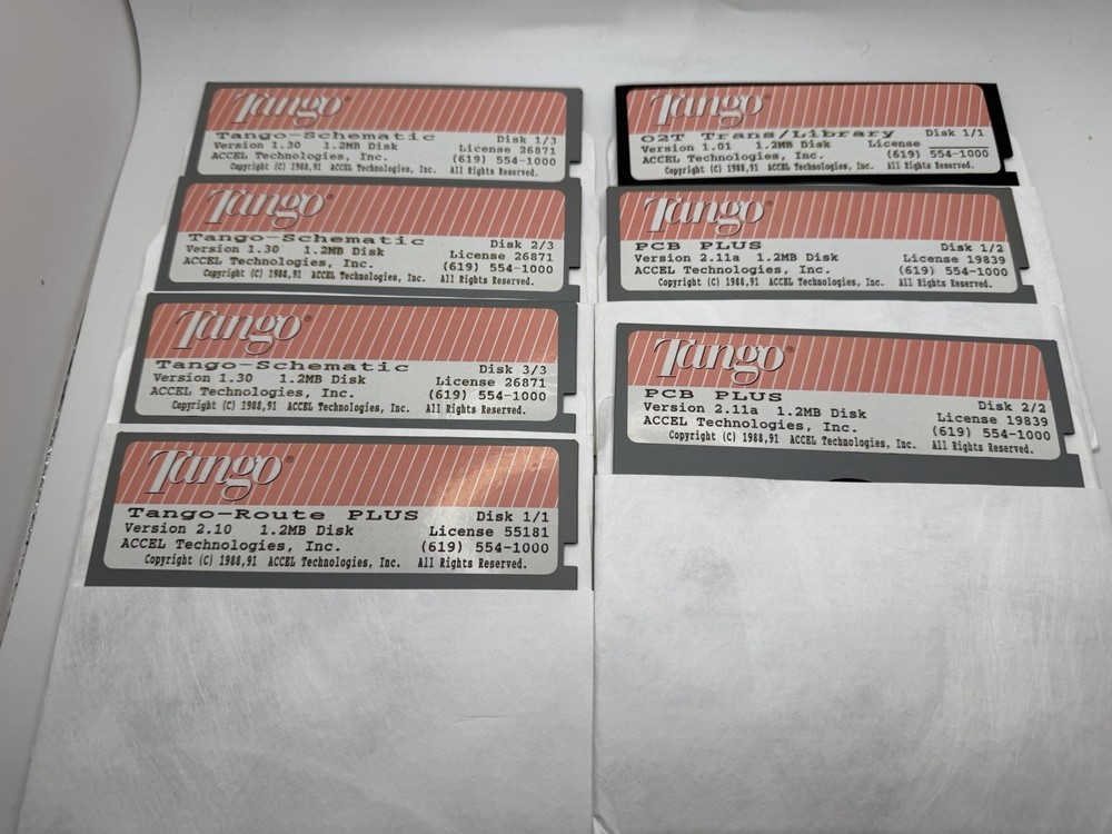 Tango PCB Software 7 Floppies 5.25” Vintage