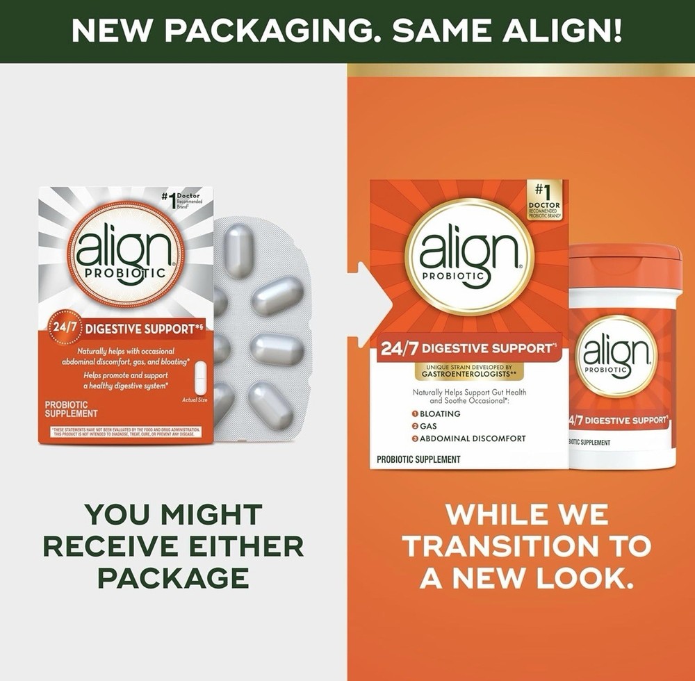 28 CAPSULES ALIGN PROBIOTIC 24/7 DIGESTIVE SUPPORT BB: 01/2027