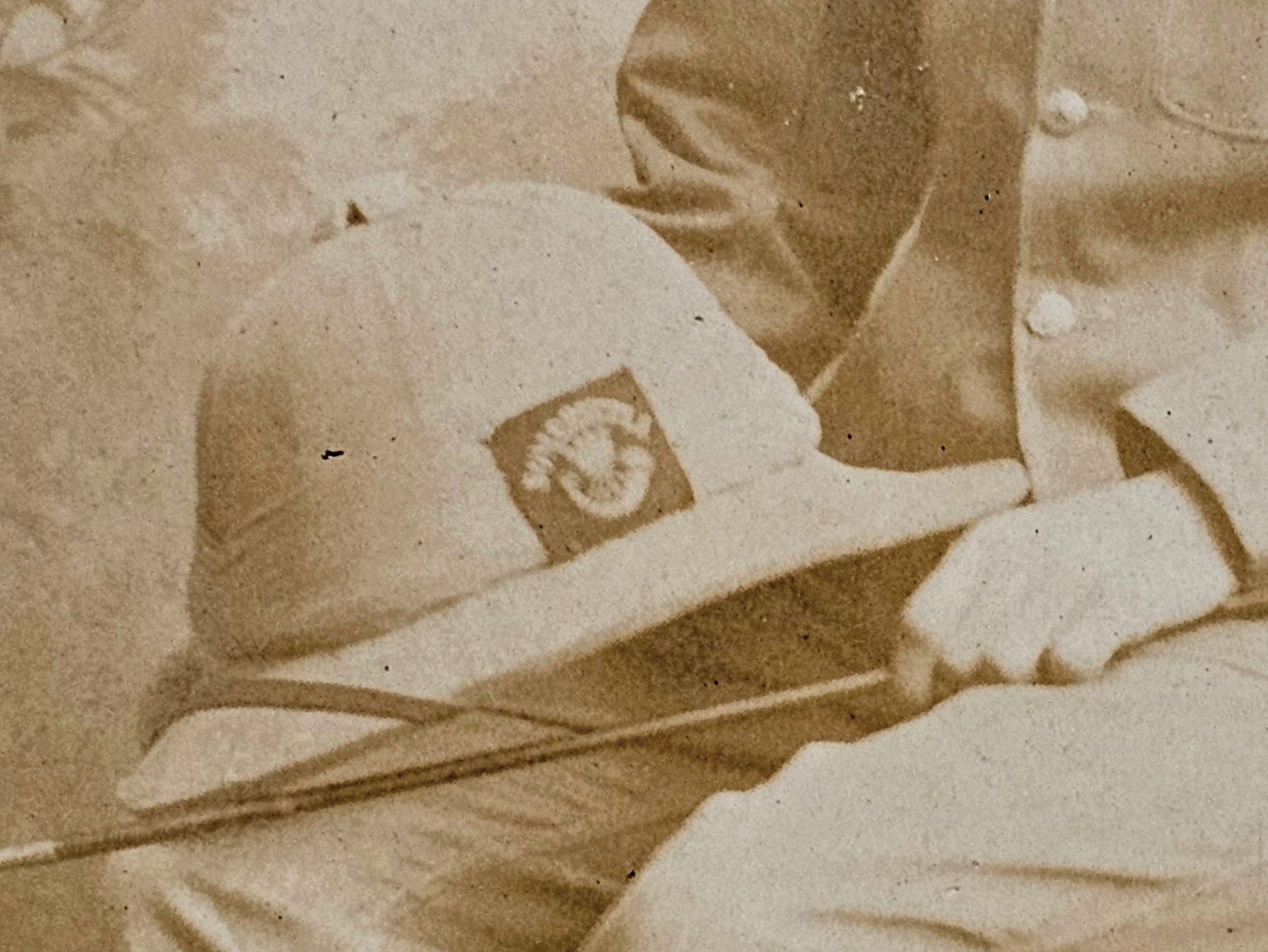 Rare Antique Photo WWI British Soldier in Pith Helmet 1914 Postcard RPPC