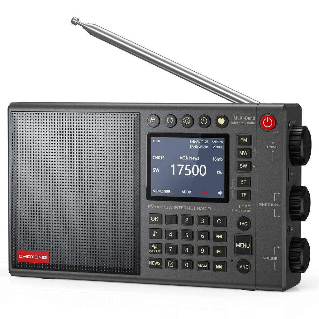 Choyong LC90 Internet Radio | Wi-Fi/4G/E-SIM | FM/LW/MW/SW/SSB | Bluetooth 5.2