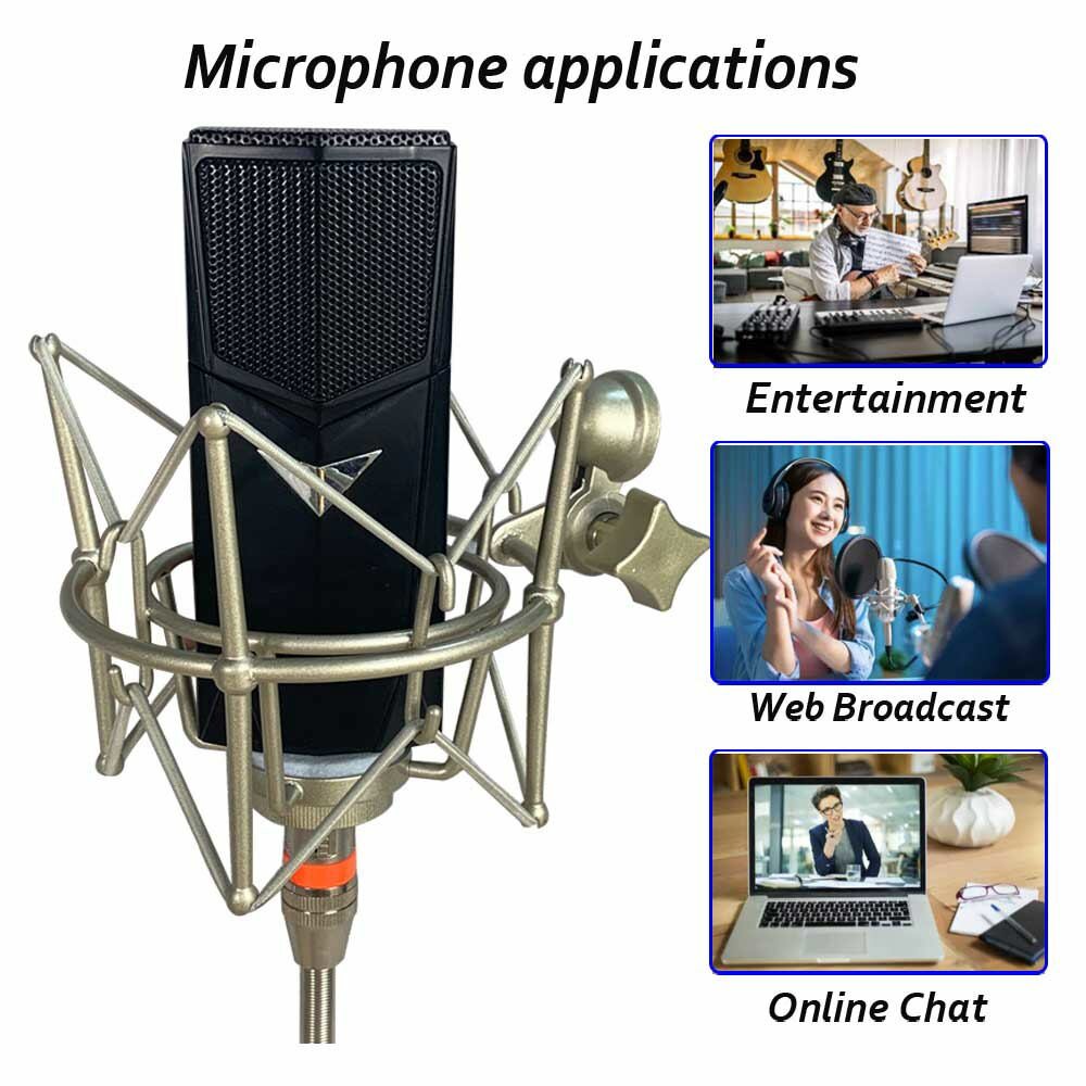 High Quality Cardioid Microphone Elecrect Condenser Complete Set Recording Live