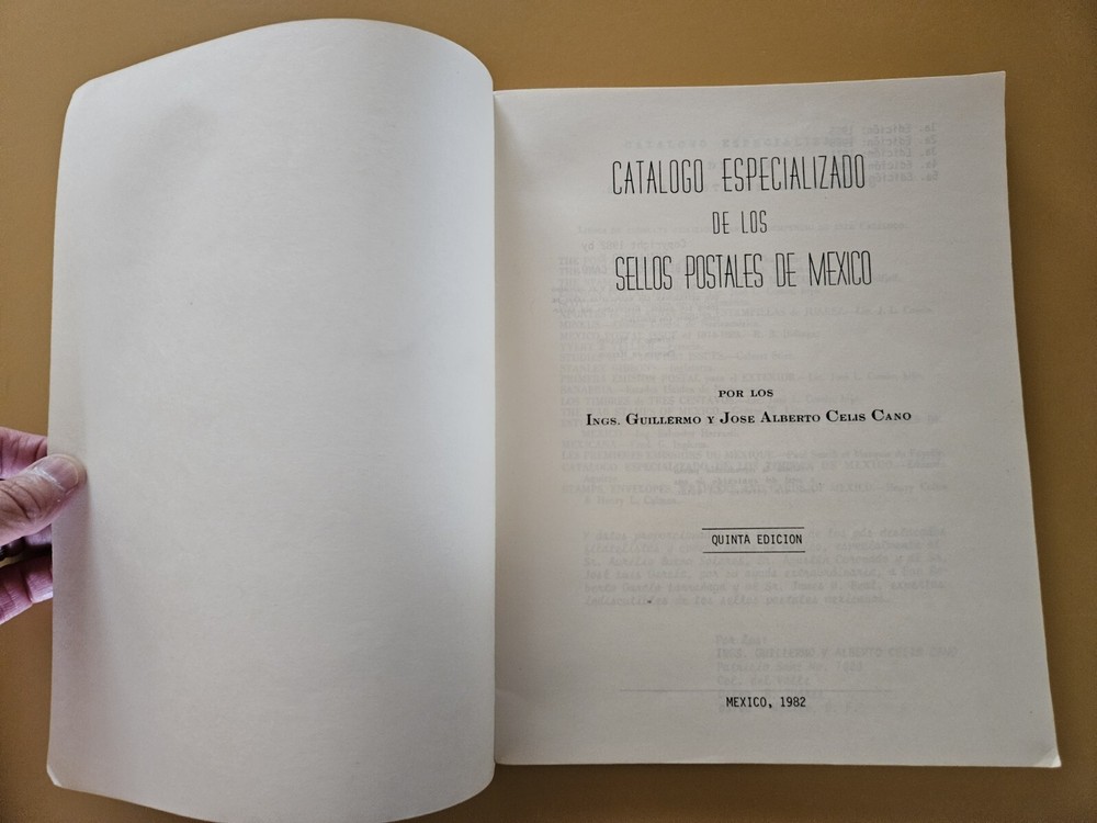 Catalogo Especializado De Los Sellos Postales De Mexico (1982 Quinta Edicion)